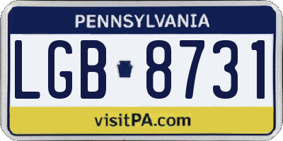 PA license plate LGB8731
