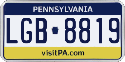 PA license plate LGB8819