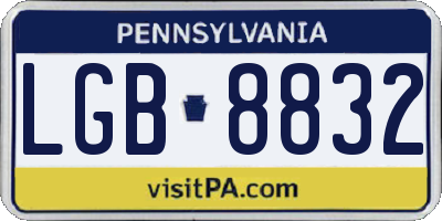 PA license plate LGB8832
