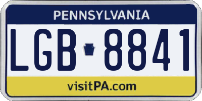 PA license plate LGB8841