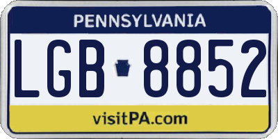 PA license plate LGB8852