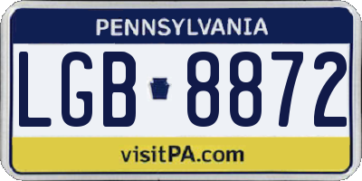 PA license plate LGB8872