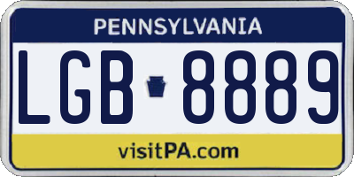 PA license plate LGB8889