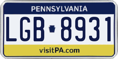 PA license plate LGB8931