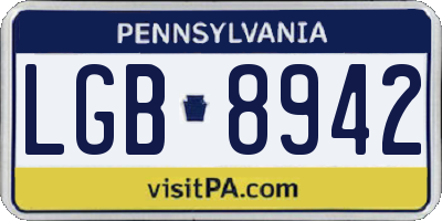 PA license plate LGB8942