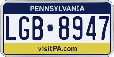 PA license plate LGB8947