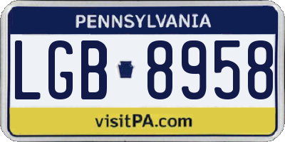 PA license plate LGB8958