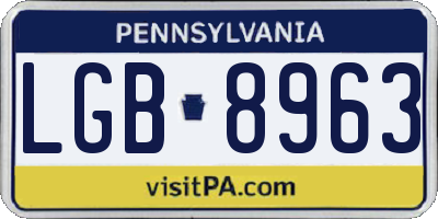 PA license plate LGB8963