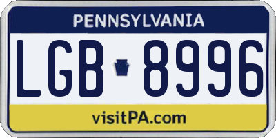 PA license plate LGB8996