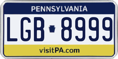 PA license plate LGB8999