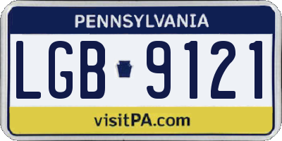 PA license plate LGB9121