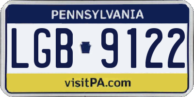 PA license plate LGB9122