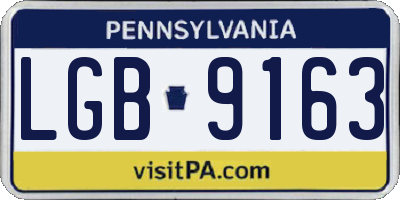 PA license plate LGB9163