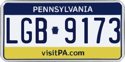 PA license plate LGB9173