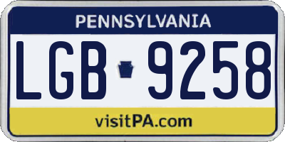 PA license plate LGB9258