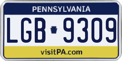 PA license plate LGB9309