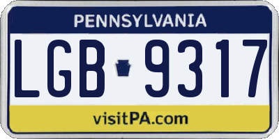 PA license plate LGB9317