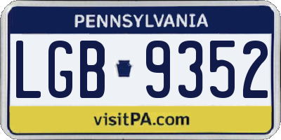 PA license plate LGB9352