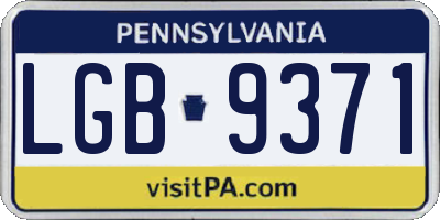 PA license plate LGB9371