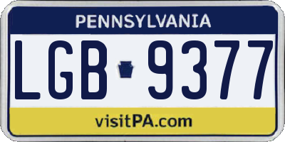 PA license plate LGB9377