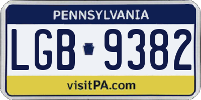 PA license plate LGB9382