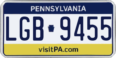 PA license plate LGB9455