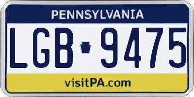 PA license plate LGB9475