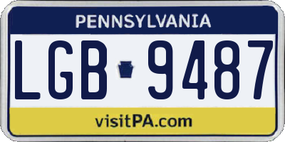 PA license plate LGB9487