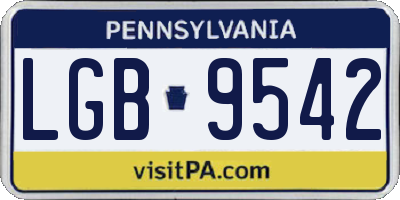 PA license plate LGB9542