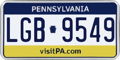 PA license plate LGB9549