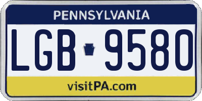 PA license plate LGB9580