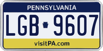 PA license plate LGB9607