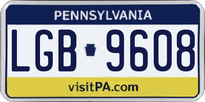 PA license plate LGB9608