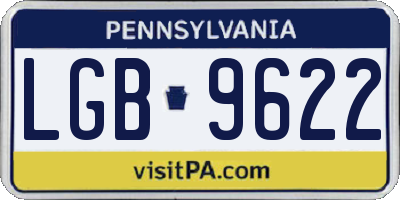 PA license plate LGB9622