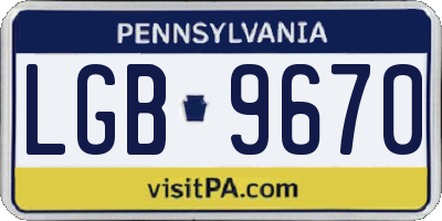 PA license plate LGB9670