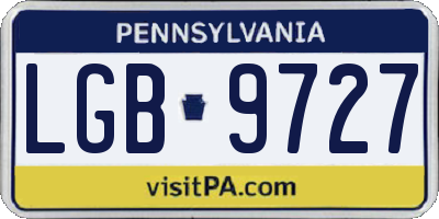 PA license plate LGB9727