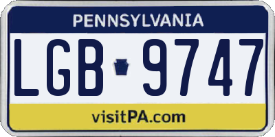 PA license plate LGB9747