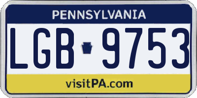 PA license plate LGB9753