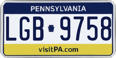 PA license plate LGB9758