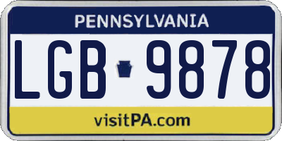 PA license plate LGB9878