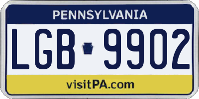 PA license plate LGB9902