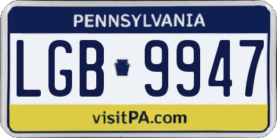 PA license plate LGB9947