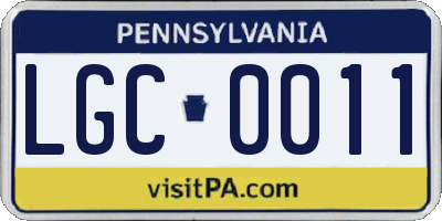 PA license plate LGC0011