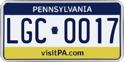 PA license plate LGC0017