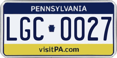 PA license plate LGC0027