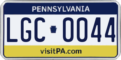 PA license plate LGC0044