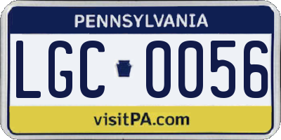 PA license plate LGC0056