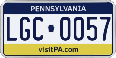 PA license plate LGC0057