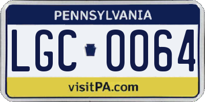 PA license plate LGC0064