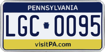 PA license plate LGC0095